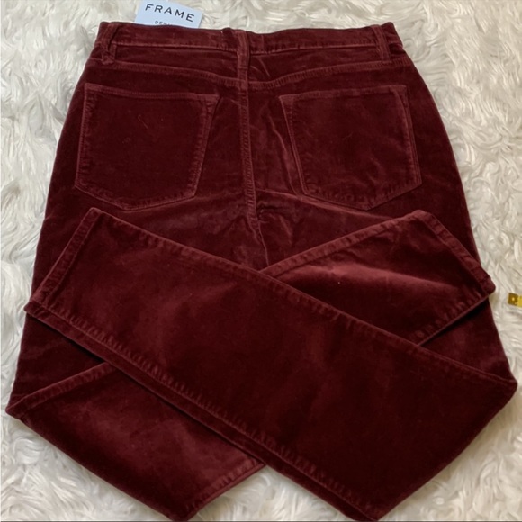 FRAME Le High Skinny velveteen jeans slacks pants in Pinot color size 27 - Picture 5 of 10